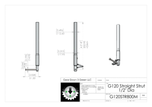 G120 Straight Strut 1/2" Diameter