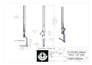 120 RH Offset Strut 1/2" Diameter