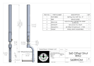 60 Size Strut - Right Hand Offset