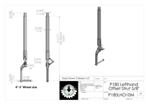 P180 Lefthand Offset Strut 5/8"