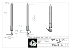 P180 Straight Strut 5/8"
