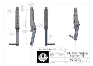 240 Sport Trailing link Strut 7/8"